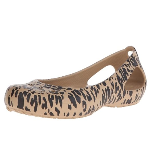 Crocs Women's Kadee Animal Print  Slip-On Casual Ballet Flat Shoe Size W5 - Picture 2 of 16